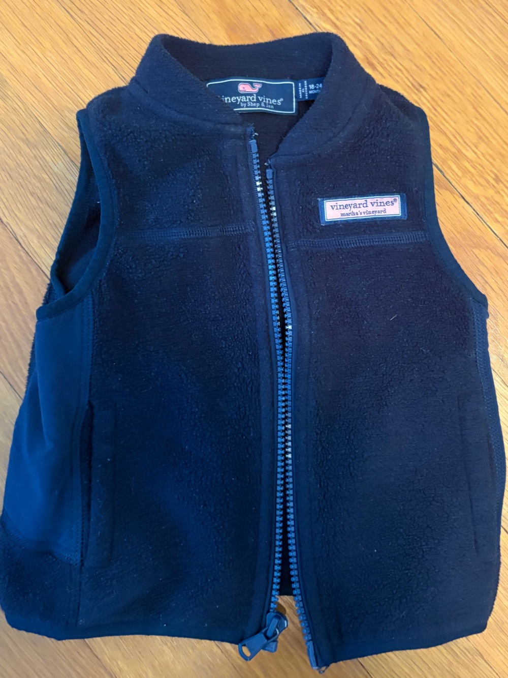 Vineyard Vines Kids Navy Zip-Up Fleece Vest